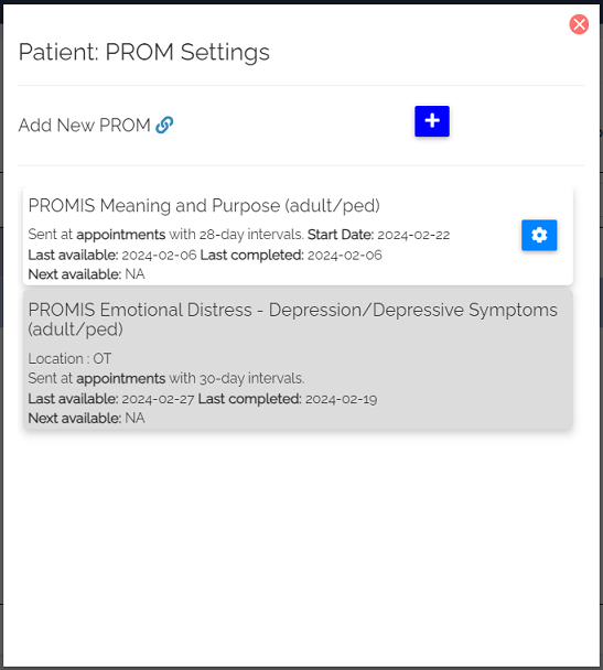 Customize PROMs displaying last and next available dates