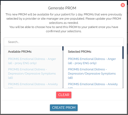 PROM selection for adhoc deployment